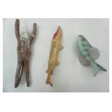 3 Vintage Ice Fishing Decoys