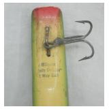 2ct Vintage Fishing Lures: Millsite Daily Double 2-Way Bait & Heddon River Runt Spook