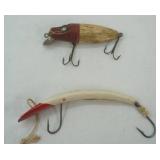 2ct Vintage Fishing Lures red & white