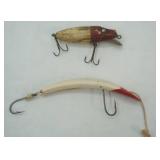 2ct Vintage Fishing Lures red & white