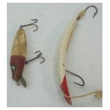 2ct Vintage Fishing Lures red & white