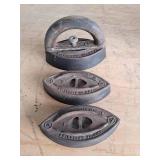 Vintage Colebrookdale Iron Company Irons ~ Set of 3
