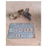 Vintage Luther Line Tool Grinder ~ Brass Items ~ Ratio Weights for Butt Mutts Grain