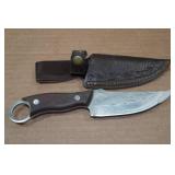 Damascus Style Blade Hunting Knife