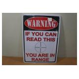 Raised Metal Warning Sign