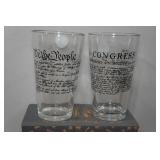 Set of 2 Pint Glasses - Constitution & Declaration Wrapped Glasses