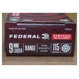 50 Federal Syntech Range 9mm Luger 115 Gr TSJ Ammo
