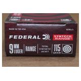 50 Federal Syntech Range 9mm Luger 115 Gr TSJ Ammo
