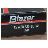 30 CCI Blazer .45 Auto 230 Gr FMJ Aluminum Case Ammo