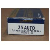 28 Magtech .25 Auto 50 Gr FMC Ammo