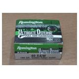 20 Remington Ultimate Defense .40 S&W 180 Gr Golden Saber BJ HP Ammo