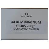 50 .44 Rem Magnum 250 Gr Sierra Tournament Maser Ammo