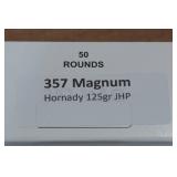 50 .357 Magnum 125 Gr Hornady JHP Ammo