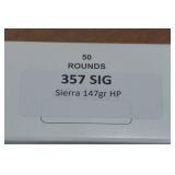50 .357 Sig 147 Gr Sierra HP Ammo