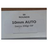 50 10mm Auto 200 Gr Sierra HP Ammo