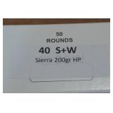 50 .40 S&W 200 Gr Sierra HP Ammo