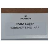 50 9mm Luger 124 Gr Hornady HAP Ammo