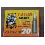 40 Golden Tiger 7.62 x 39mm 124 Gr FMJ BT Steel Case Ammo
