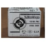 40 7.62 x 39mm 122 Gr FMJ Steel Case Ammo