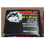 40 Wolf 7.62 x 39mm 122 Gr HP Steel Case Ammo