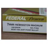 20 Federal Premium 7mm Rem Mag 150 Gr BT SP Ammo