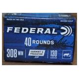 40 Federal .308 Win 130 Gr JHP Ammo