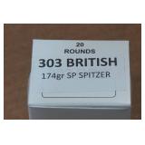 20 .303 British 174 Gr SP Spitzer Ammo