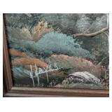 Large Framed Oil on Board Landscape Painting by H. Hayer