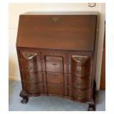 Mahogany Claw Foot Serpentine Secretary
