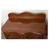 Serpentine Wood Three Drawer Dresser