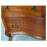Serpentine Wood Three Drawer Dresser
