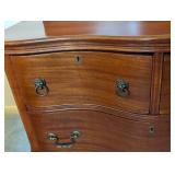 Serpentine Wood Three Drawer Dresser