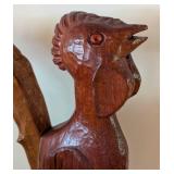 Hand Carved Wood Rooster Sculpture