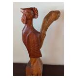 Hand Carved Wood Rooster Sculpture