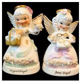 Vintage Lot of Napco Spaghetti Angel of the Month Ceramic Figurines