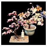 Vintage Two Imperial Import Gorgeous Jade Bonsai Trees