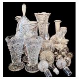 Beautiful Vintage Glass and Crystal including Cordial Glasses, Bell, Pitcher and More
