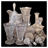 Beautiful Vintage Glass and Crystal including Cordial Glasses, Bell, Pitcher and More