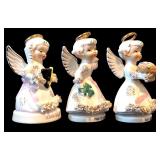 Set of Nine Napco Spaghetti Angel of the Month Ceramic Figurines