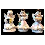 Set of Nine Napco Spaghetti Angel of the Month Ceramic Figurines