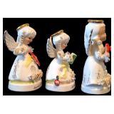 Set of Nine Napco Spaghetti Angel of the Month Ceramic Figurines
