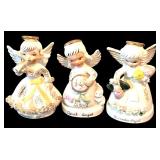 Set of Nine Napco Spaghetti Angel of the Month Ceramic Figurines