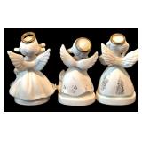 Set of Nine Napco Spaghetti Angel of the Month Ceramic Figurines