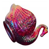 Beautiful Vintage Imperial Fenton Ruby Red Glass Swan Baskets