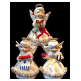 Vintage Lot of Lefton Spaghetti Angel of the Month Ceramic Figurines