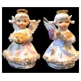 Vintage Lot of Lefton Spaghetti Angel of the Month Ceramic Figurines