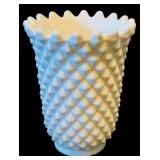 Collection of Vintage Milk Glass Pieces including "Hobnail" Pattern / Associated with Fenton Art Glass
