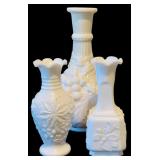 Collection of Vintage Milk Glass Pieces including "Hobnail" Pattern / Associated with Fenton Art Glass