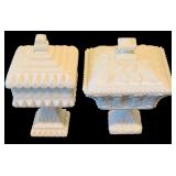 Collection of Vintage Milk Glass Pieces including "Hobnail" Pattern / Associated with Fenton Art Glass