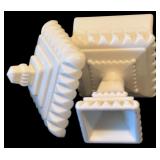 Collection of Vintage Milk Glass Pieces including "Hobnail" Pattern / Associated with Fenton Art Glass